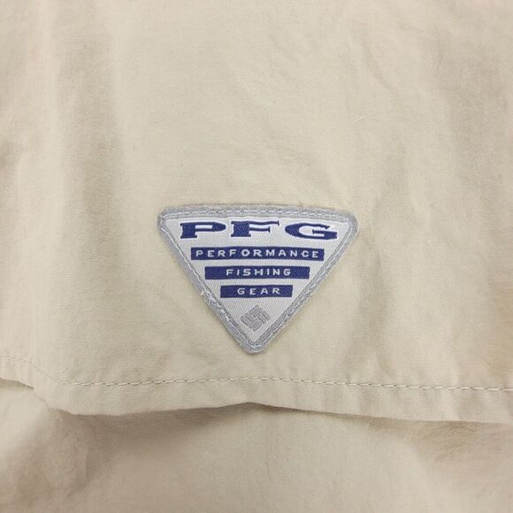 COLUMBIA PFG Bahama II Long Sleeve Button Down UPF Fishing Shirt Men Large Khaki - Picture 8 of 10